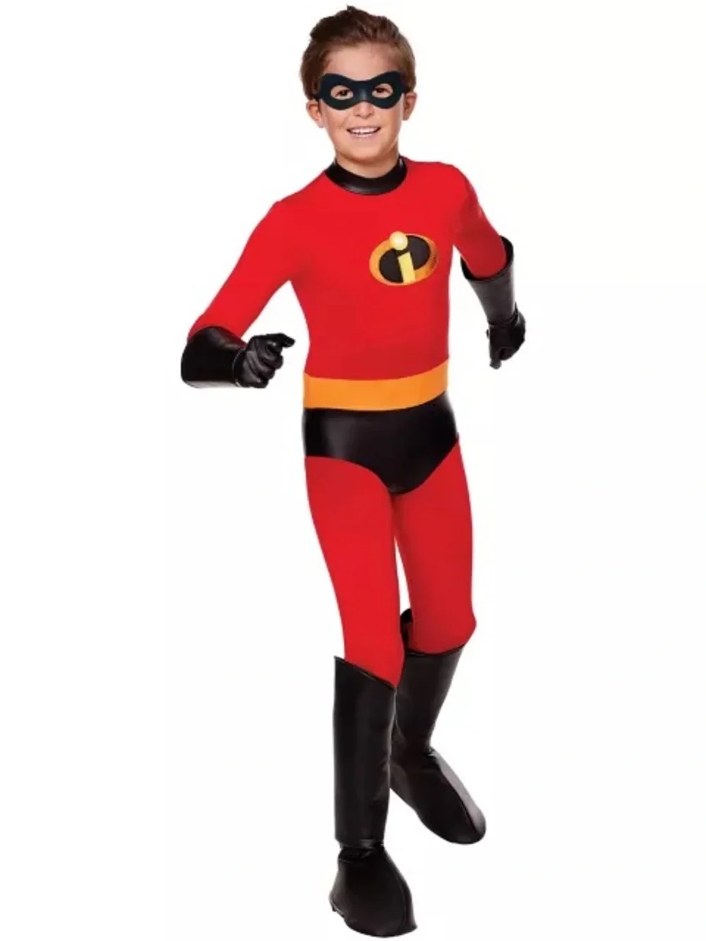Red Superhero Kids Costume with Mask and Boot Covers